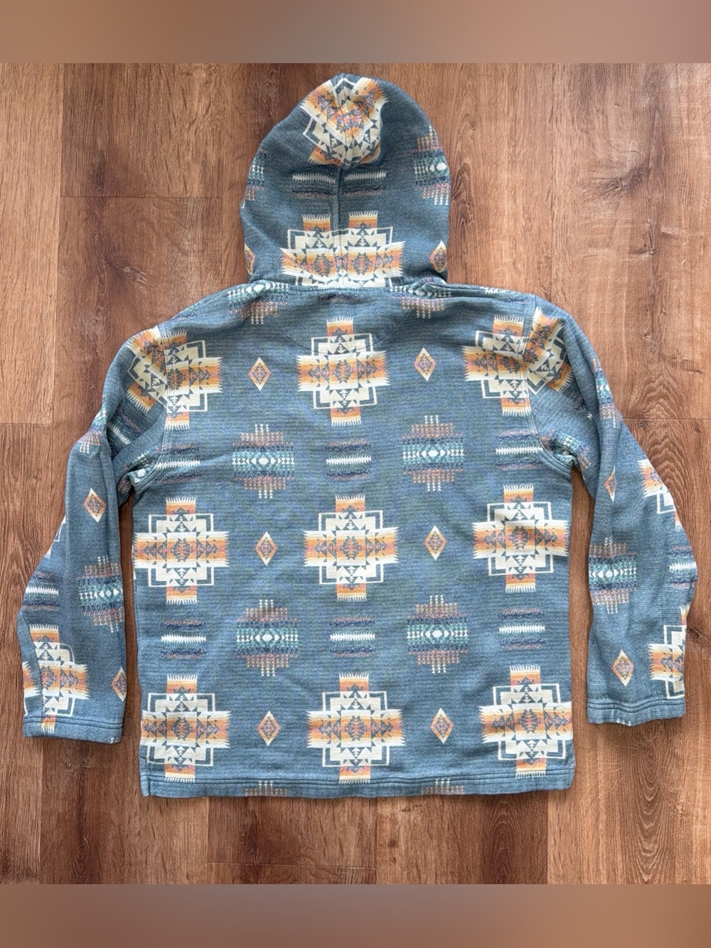 Pendleton Mens Southwestern Aztec Pullover Beach Hoodie Cotton Kangaroo Pocket - Picture 8 of 8